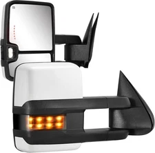 Gloss White Towing Mirrors For 2003-2006 Chevy Silverado Sierra 1500 2500HD 3500