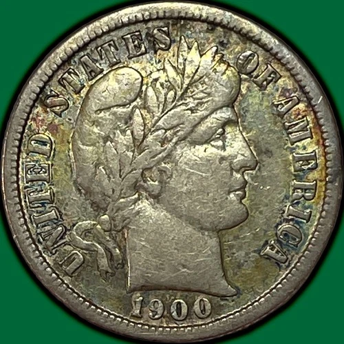 1900-S Barber Dime Choice Very Fine VF+ Coin #35172