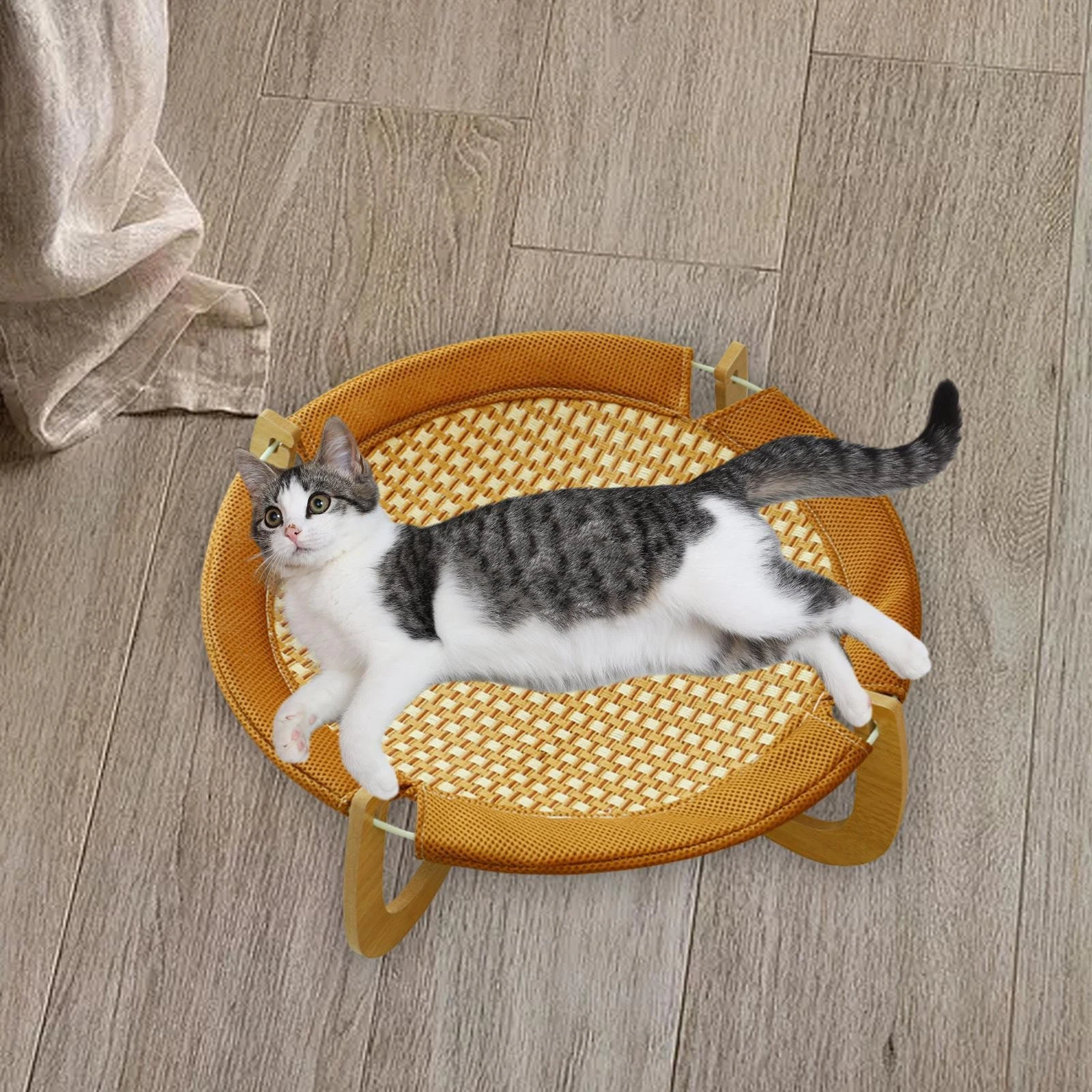 Pet Hammock Bed Indoor Outdoor Round Elevated Dogs Bed for Kitty and Puppy