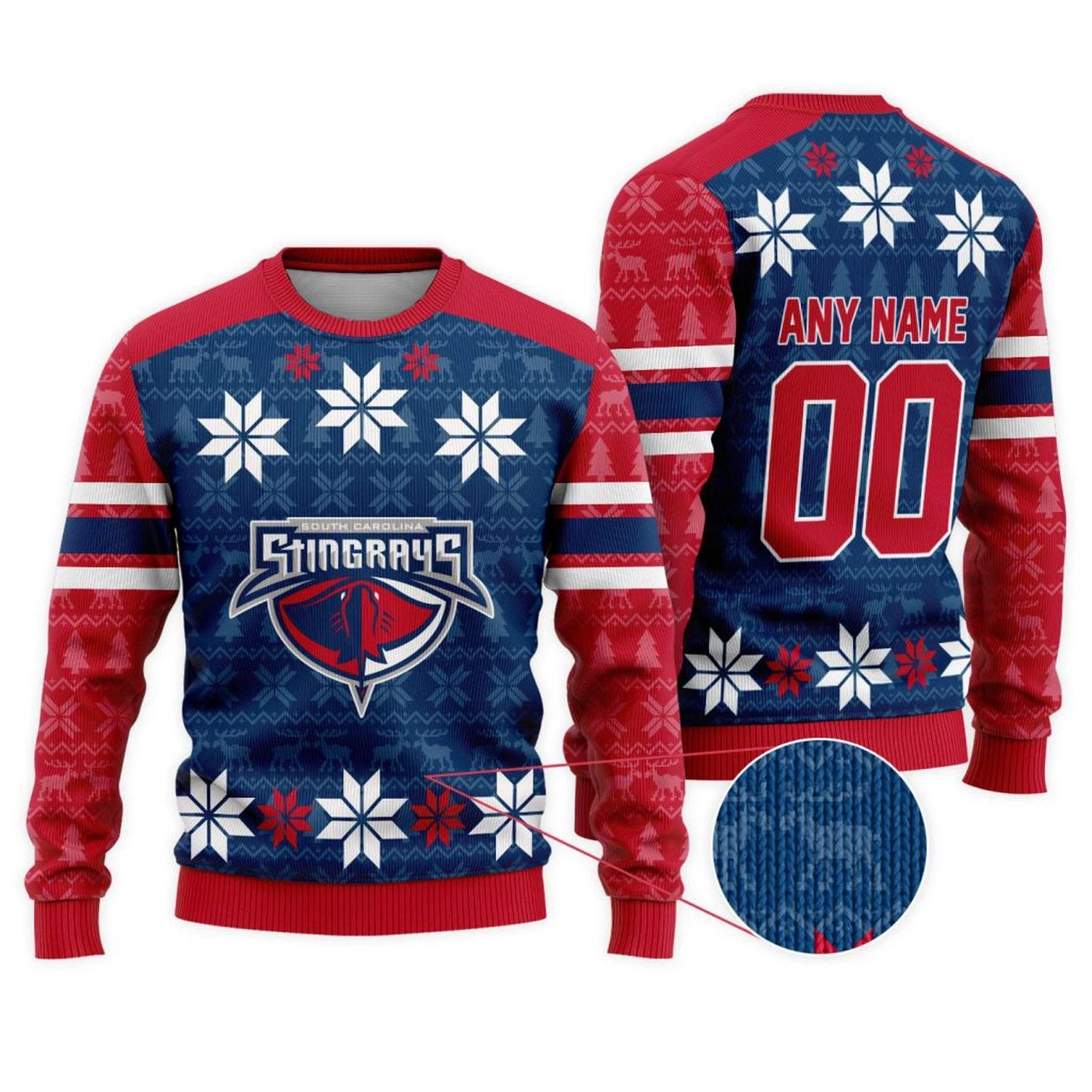 Personalized South Carolina Stingrays Ugly Christmas Sweater Unisex Fan Gear