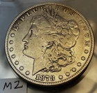 1878 P Morgan Silver Dollar 8 tail feather M2