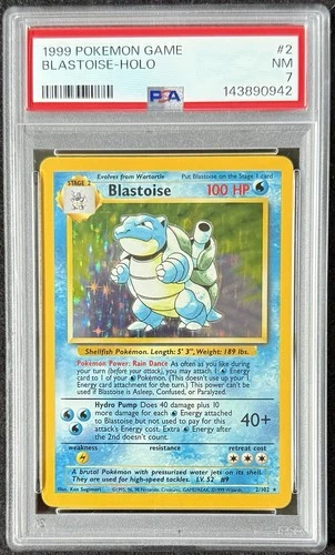 1999 POKEMON BASE SET #2/102 BLASTOISE HOLO PSA 7
