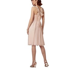 Anthropologie Hitherto Blush Pink Tulle Dress 10 | Bridesmaid Cocktail Bow Back