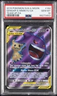 2019 POKEMON SUN & MOON TEAM UP #164 FULL ART/GENGAR & MIMIKYU GX PSA 10