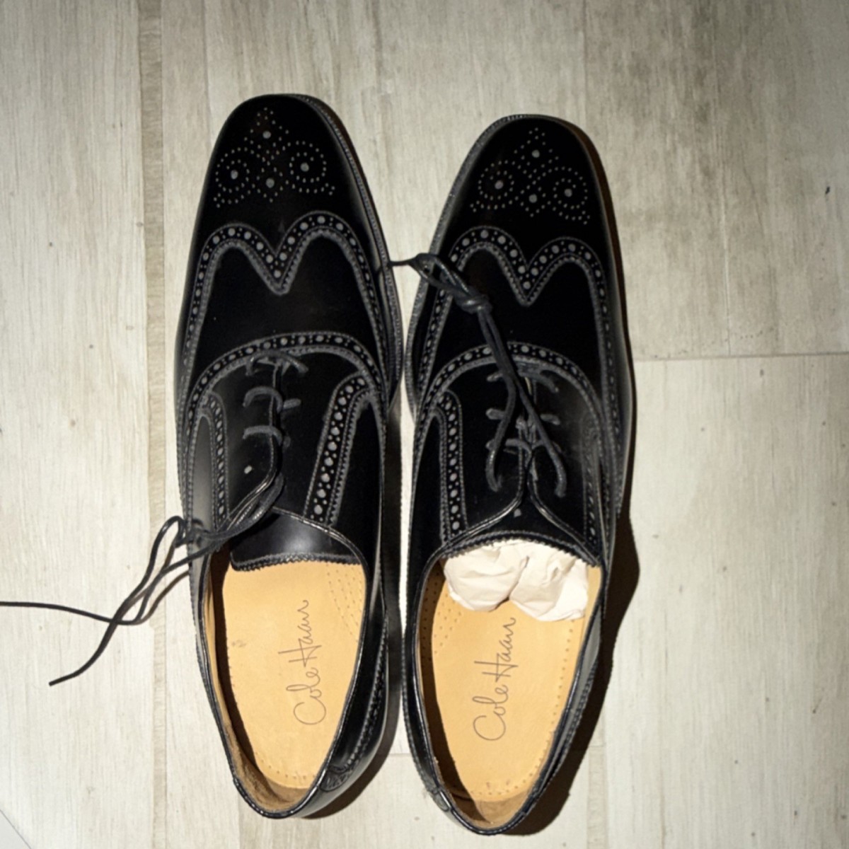 Cole Haan Black Woven Leather Brogue Oxfords Cole Haan Men main image 4