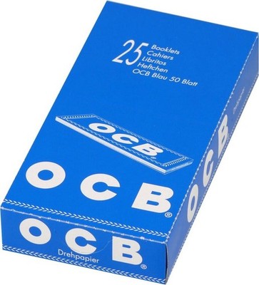 OCB Rolling Papers Blue Short - Rolling Papers 25 Booklets of 50 Sheets New