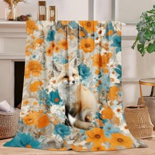 Fox Blanket Decor Super Soft Plush Flannel Fleece Throw Warm Gift 50x40 Inch