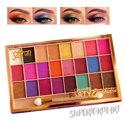 24 Farben Lidschatten Palette Matt Schimmer Orange Pink Gelb Party Lidschatten