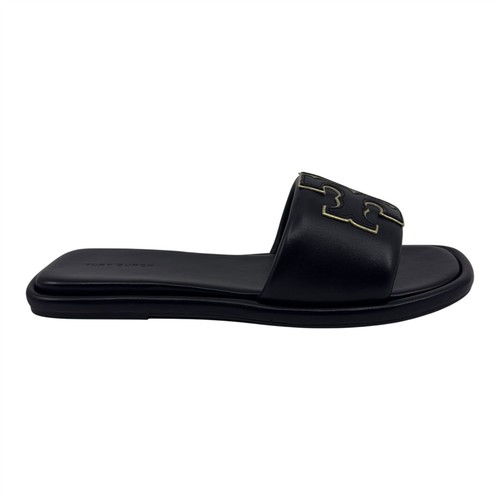 Tory Burch Double T Sport Slide Perfect Black Womens Nappa Leather Slide