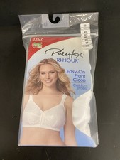 Playtex 18 Hour Wirefree Bra 1107 Easy-On Front Close Size 42D White NEW 