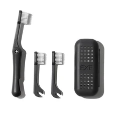 Minibox Folding Travel Toothbrush with Dual-Length Bristles & Case, Compact M...