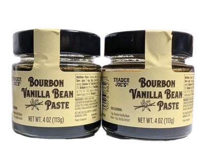 2 PACK!  Trader Joe's Bourbon Vanilla Bean Paste 4oz each Jars