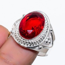 Red Garnet Gemstone Handmade 925 Sterling Silver All Size Ring For Gift