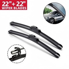 22'' 22'' Inch Front Windshield Wiper Blades J-Hook Pair All Season Bracketless