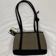 Vintage Marlo Rattan Straw Woven Handbag Structured Resort Coastal Shoulder Bag