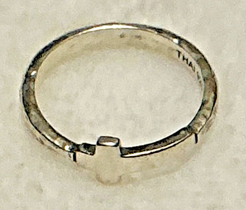 Silpada Hammered Sterling Silver 925 Simplex Cross Ring R2292