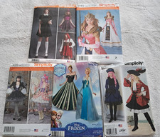 5 COSTUME SEWING PATTERNS - WOMEN'S FROZEN, WARRIOR, PIRATE, SCHOOL GIRL  MORE