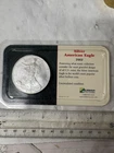 2002 SILVER AMERICAN EAGLE ONE TROY OUNCE.999 SOLID SILVER BULLION COIN CARDED