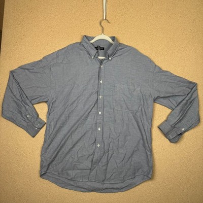 Structure Men s XL Blue Long Sleeve Button Up Oxford Shirt 100% Cotton