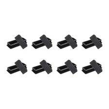 8Pcs 3.9" x 1.6" x 0.8" Rectangle Plastic Plug Tubing End Caps, Black