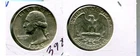 1939 D WASHINGTON SILVER QUARTER AU BU 3987T