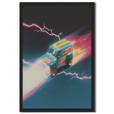 Speeding Van Framed Canvas Print Trendy Art Print Wall Art Painting Pictures
