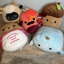 Lot Of 5 Squishmellow Characters-  Boyer, Mac, Wally, Georgious, & Hilary