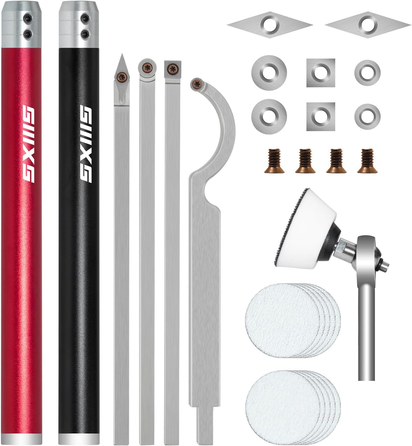 Set Utensili Tornitura Legno in Acciaio Legato e Carburo - Kit Professionale