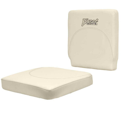 Excel Boat Seat Cushions | Off White Faux Leather (2 Piece Set)