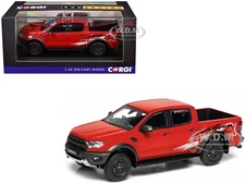 FORD RANGER RAPTOR X SE PICKUP RHD TRUE RED 1/43 DIECAST MODEL BY CORGI VA15204