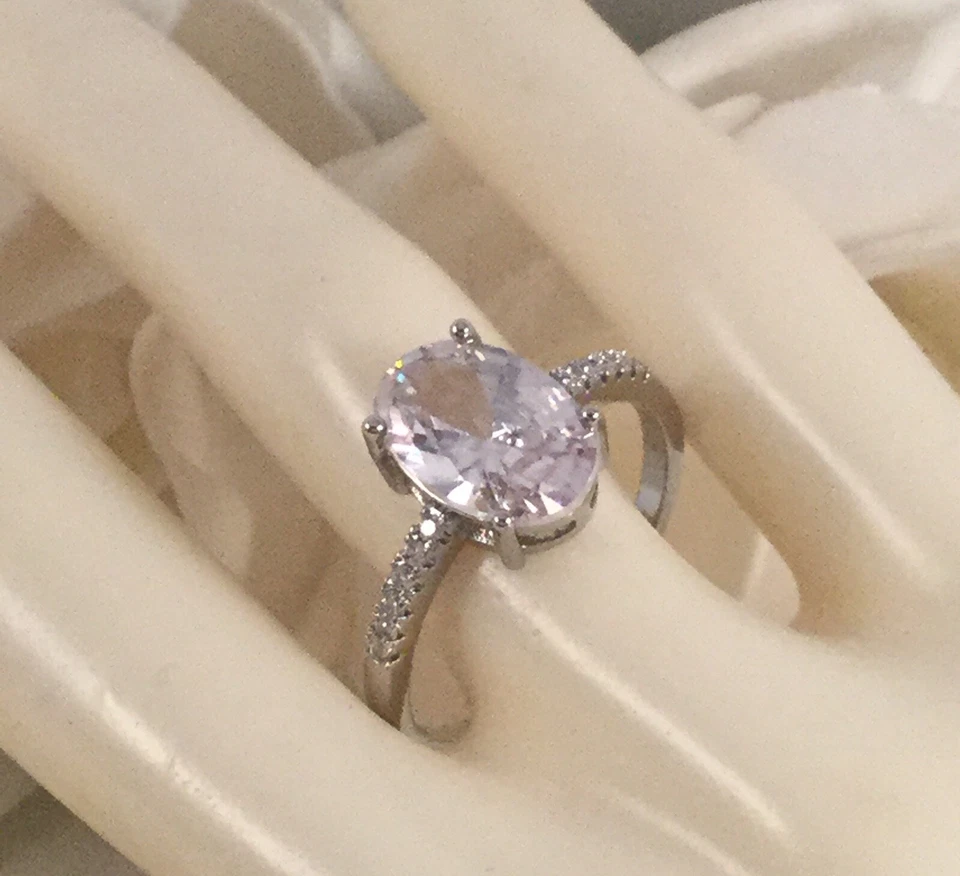 Joyería Vintage Anillo Oro Topacio Blanco Antiguo Deco Vestido Joyería Talla Pequeña N Foto 4 de 4