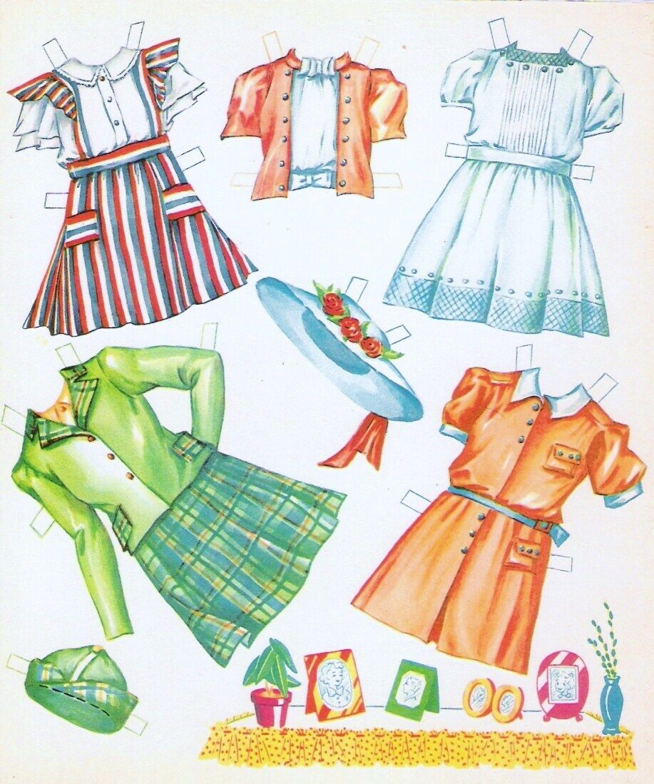 VINTAGE UNCUT 1948 DOLL HOUSE PAPER DOLLS~#1 REPRODUCTION