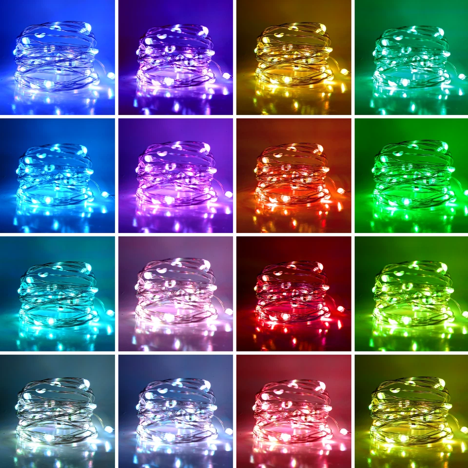 50 Micro 16 Color Changing LED Fairy Lights- 16.5 Foot With Battery, RGB Remote - Image 3 of 4
