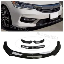 For Honda Accord 4D Glossy Black Front Bumper Lip Splitter Spoiler Body Kits US
