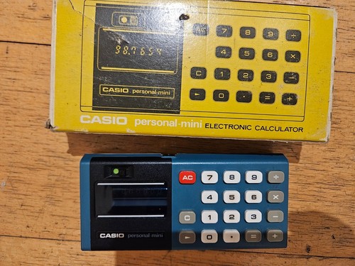 CALCULADORA CASIO PERSONAL MINI FUNCIONANDO EN SU CAJA