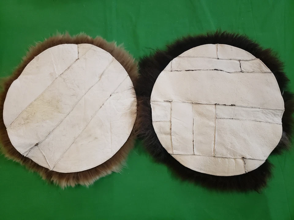 Sitzauflage Sitzkissen echtes Schaffell Farbe "natur" ca. 40cm rund - Bild 3 von 3