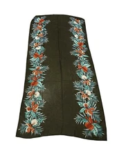 Collection XIIX Eighteen Tropical  Wrap Scarf Black Multi Color Size 36 X 72