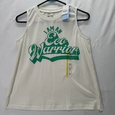 Modern Lux Tank S Women Graphic Sleeveless Tee Ivory Green I Am An Eco Warrior