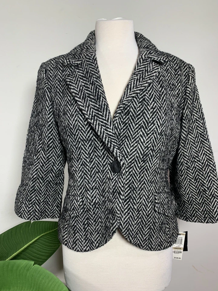 ALFANI WOMENS PETITE COATS AND JACKETS , Size-12P, Black, $129 - Image 4 of 4