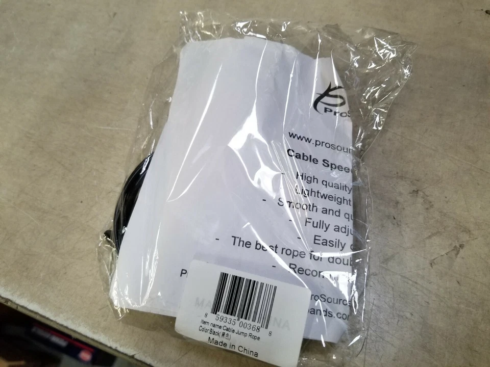 ProSource Jump Rope Speed Cable Cross Fit MMA Boxing Fitness Black FAST SHIP - Image 2 of 3