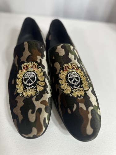 Donald Pliner Herren Spencer Samt Camouflage Slipper Halbschuh 10 NEU Strass $ 350 - Bild 8 von 15