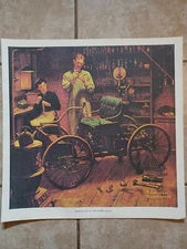 Henry Ford Norman Rockwell My First Car Print 1953 Lithograph