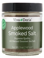 Viva Doria Applewood Smoked Sea Salt, Fine Grain, 5 Oz Glass Jar