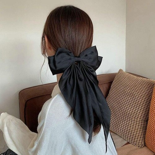 Correas de cinta de moño grande para mujeres horquilla de acero acce satinado☃ pinza para el cabello V9K9 - Imagen 10 de 13