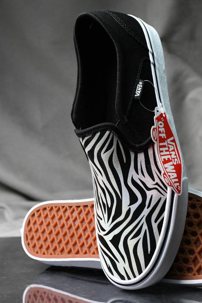 VANS ASHER METALLIC ZEBRA slip-on shoes for women, NEW VANS ASHER METALLIC ZEBRA slip-on shoes for women, NEW