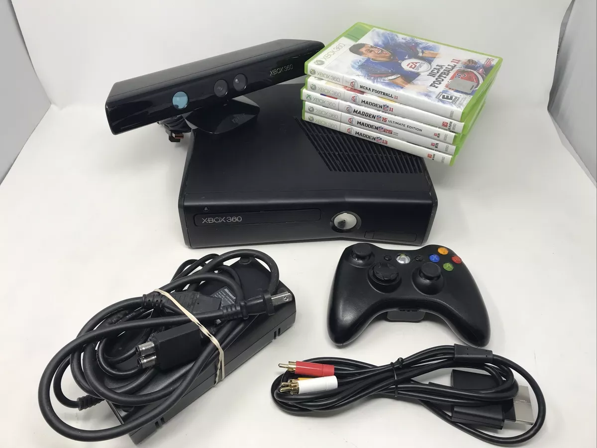 Microsoft Xbox 360 Slim E 4GB Bundle, Console, Controller, Cords, Kinect +  Game