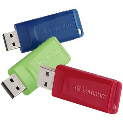 Verbatim Americas Llc 97002 Store 'N' Go Usb Flash Drive 4Gb 2.0 Red Green Blue