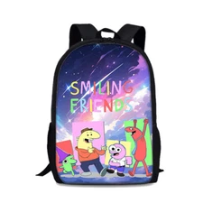 Smiling Friends Cartoon Backpack Cute for Boys Girls School Travel 17 Inch