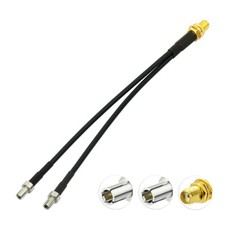 SMA Female to Y Type 2 X TS9 Male Splitter Combiner Cable Pigtail RG174 6" 1F2M