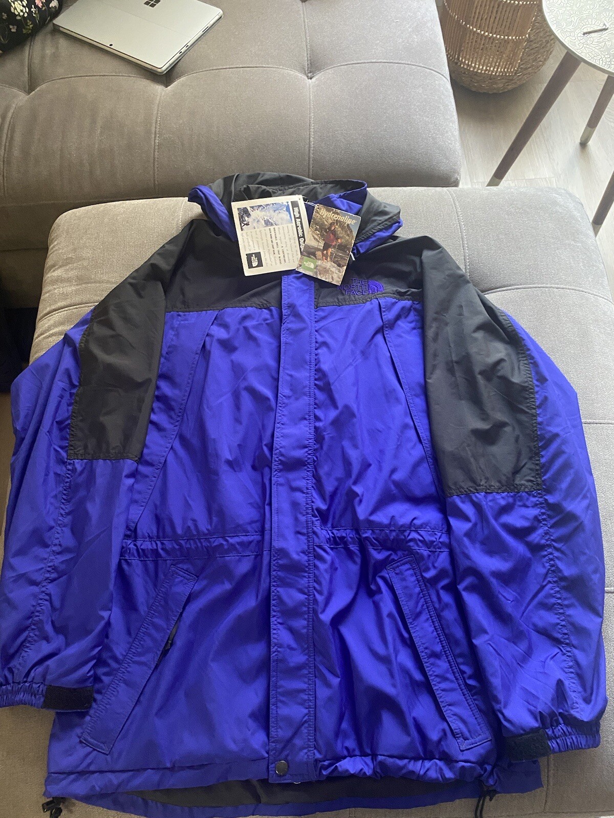 Rare 90s Vintage THE NORTH FACE Spell Out Full Zip Hoodie Jacket